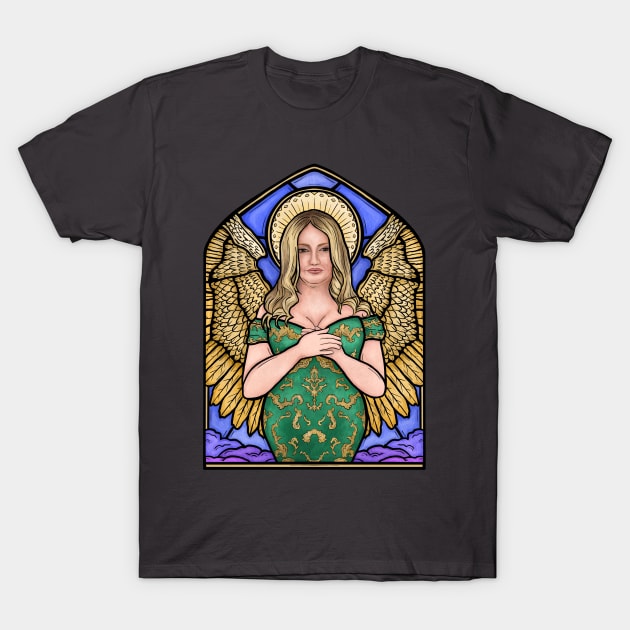 Jennifer Coolidge Stained Glass T-Shirt by Jewelia